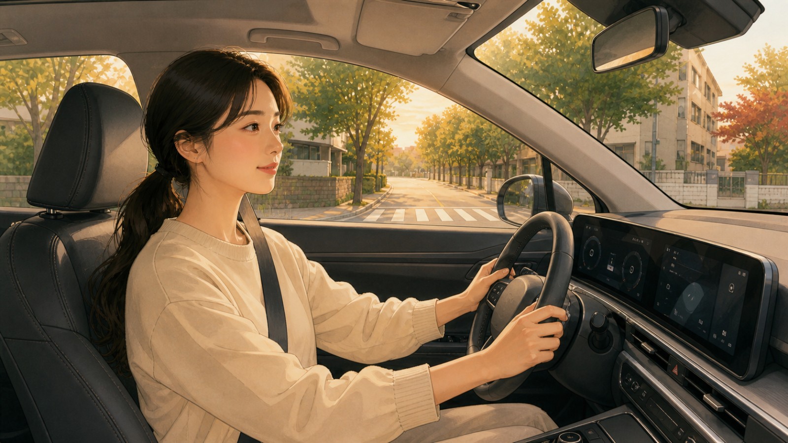 대전 여성 운전자 방문운전연수 일러스트